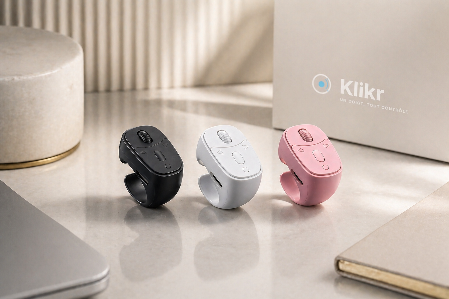 Bague Télécommande Bluetooth — Scroll & Selfie | Klikr
